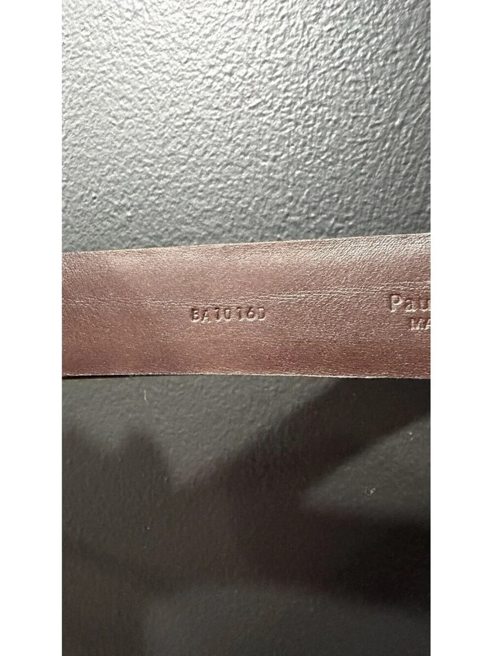 Paul Fredrick Crocodile Embossed Belt Made In Italy Genuine Leather Size 46 Brwn